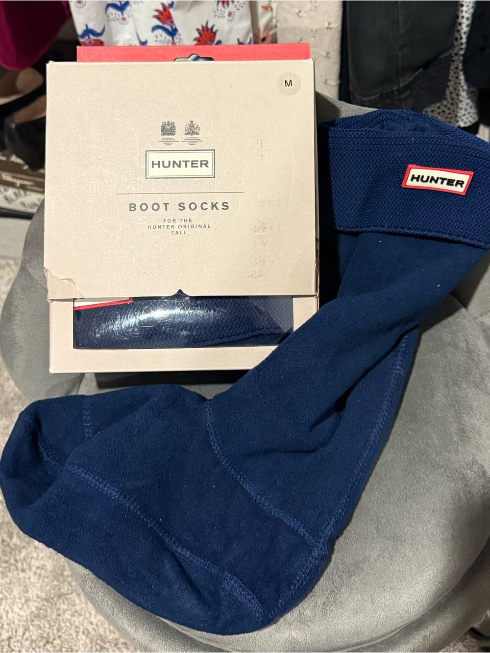 Hunter Navy Blue Boot Socks with Branded Tab
